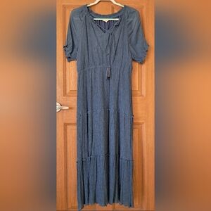 "Orange Creek Los Angeles" Blue Boho Boutique Dress (L)